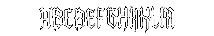 King Of Darkness Outline Font UPPERCASE