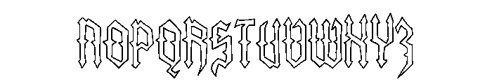 King Of Darkness Outline Font UPPERCASE