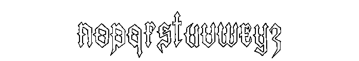 King Of Darkness Outline Font LOWERCASE
