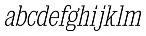 Kingsbridge Condensed Extra Light Italic Font LOWERCASE