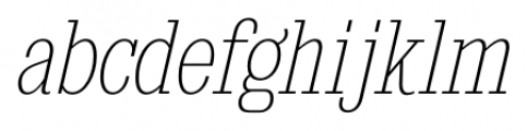 Kingsbridge Condensed Ultra Light Italic Font LOWERCASE