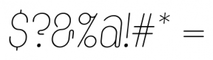 Kinsey Thin Italic Font OTHER CHARS