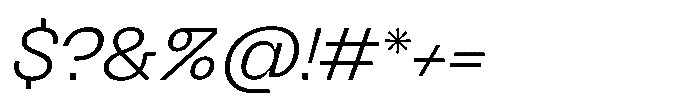 Killou Light Slant Font OTHER CHARS