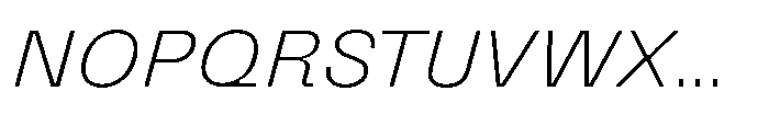 Killou Thin Slant Font UPPERCASE