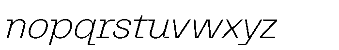 Killou Thin Slant Font LOWERCASE