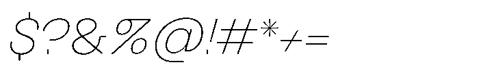 Killou Ultra Thin Slant Font OTHER CHARS