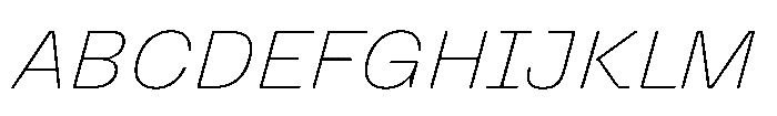 Killou Ultra Thin Slant Font UPPERCASE