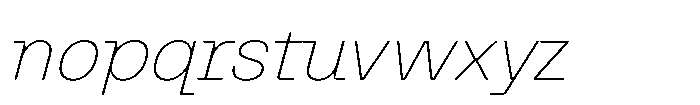 Killou Ultra Thin Slant Font LOWERCASE