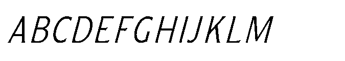 Kineks Light Sans Condensed Italic Font UPPERCASE