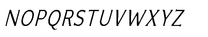 Kineks Light Sans Condensed Italic Font UPPERCASE