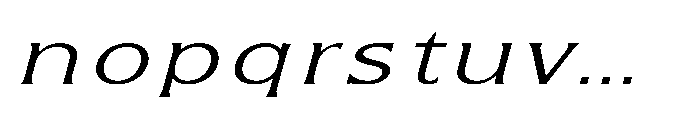 Kineks Light Sans Expanded Italic Font LOWERCASE