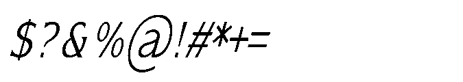 Kineks Light Serif Condensed Italic Font OTHER CHARS