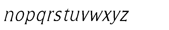 Kineks Light Serif Condensed Italic Font LOWERCASE