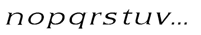 Kineks Light Serif Expanded Italic Font LOWERCASE
