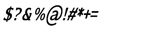 Kineks Medium Sans Condensed Italic Font OTHER CHARS