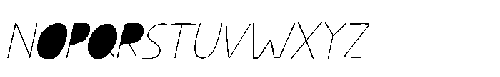 Kissy Face Line Closed Italic Font UPPERCASE