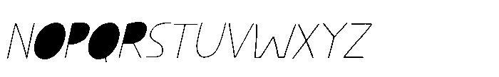 Kissy Face Line Closed Italic Font LOWERCASE