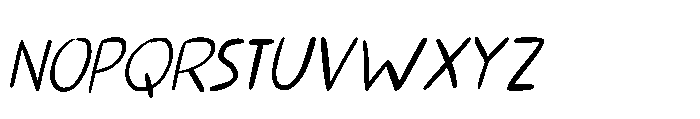 Kissy Face Pencil Italic Font LOWERCASE