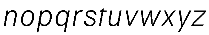 Kiffo BT Light Italic Font LOWERCASE
