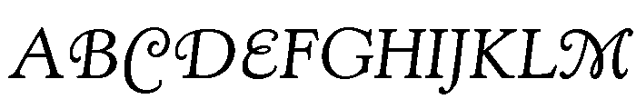 Kingsley Light Italic Swash OSF Font UPPERCASE