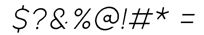 Kiona Regular Italic Font OTHER CHARS