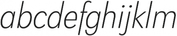 Klik ExtraLight Narrow Italic otf (200) Font LOWERCASE