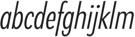 Klik Light Condensed Italic otf (300) Font LOWERCASE