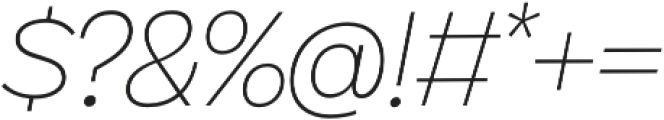 Klik Thin Italic otf (100) Font OTHER CHARS