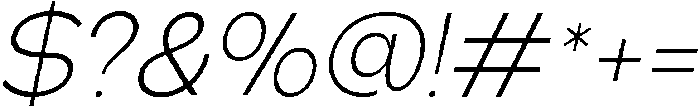 Klovert Light Slant otf (300) Font OTHER CHARS