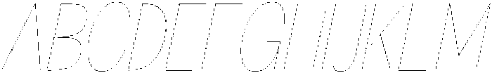 Klovert Thin Condensed Slant otf (100) Font UPPERCASE