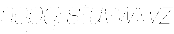 Klovert Thin Condensed Slant otf (100) Font LOWERCASE