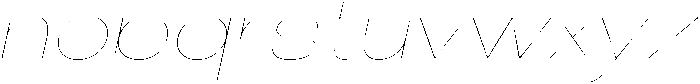 Klovert Thin Expanded Slant otf (100) Font LOWERCASE