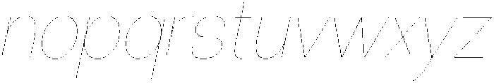 Klovert Thin Semi Condensed Slant otf (100) Font LOWERCASE