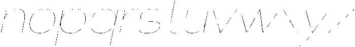 Klovert Thin Semi Expanded Slant otf (100) Font LOWERCASE
