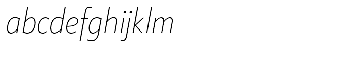 Klein Condensed Extralight Italic Font LOWERCASE