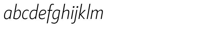 Klein Condensed Light Italic Font LOWERCASE