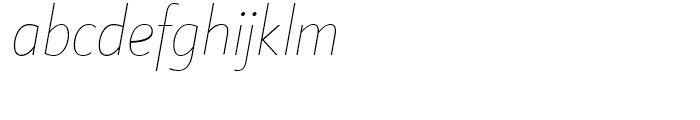 Klein Condensed Thin Italic Font LOWERCASE