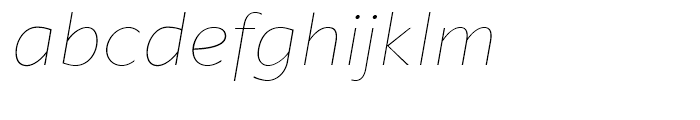 Klein Text Thin Italic Font LOWERCASE