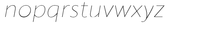 Klein Text Thin Italic Font LOWERCASE