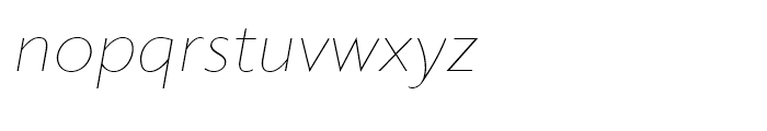 Klein Thin Italic Font LOWERCASE