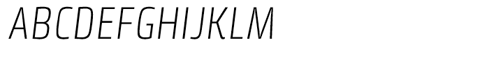 Klint Light Condensed Italic Font UPPERCASE