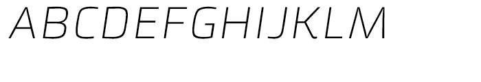 Klint Light Extended Italic Font UPPERCASE