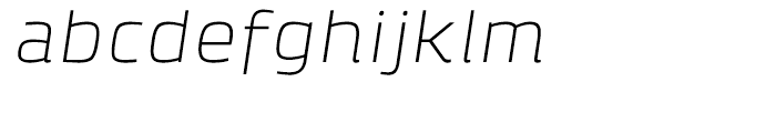 Klint Light Extended Italic Font LOWERCASE