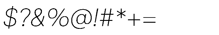 Klarit Thin Italic Font OTHER CHARS