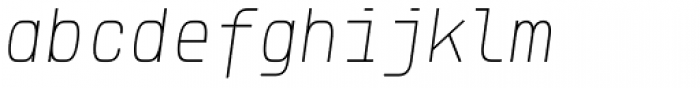 Klartext Mono Thin Italic Font LOWERCASE