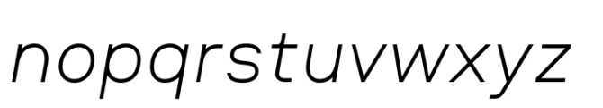 Klaster Sans Thin Italic Font LOWERCASE