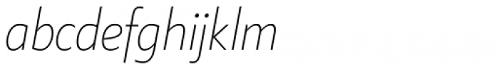Klein Condensed Extralight Italic Font LOWERCASE