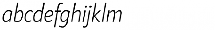 Klein Condensed Light Italic Font LOWERCASE