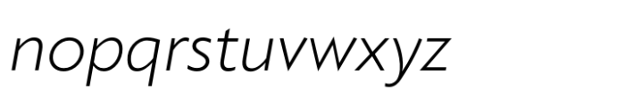 Klein Light Italic Font LOWERCASE