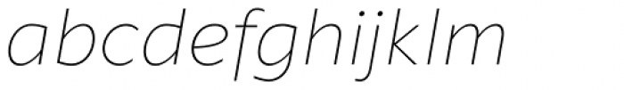 Klein Text Extralight Italic Font LOWERCASE